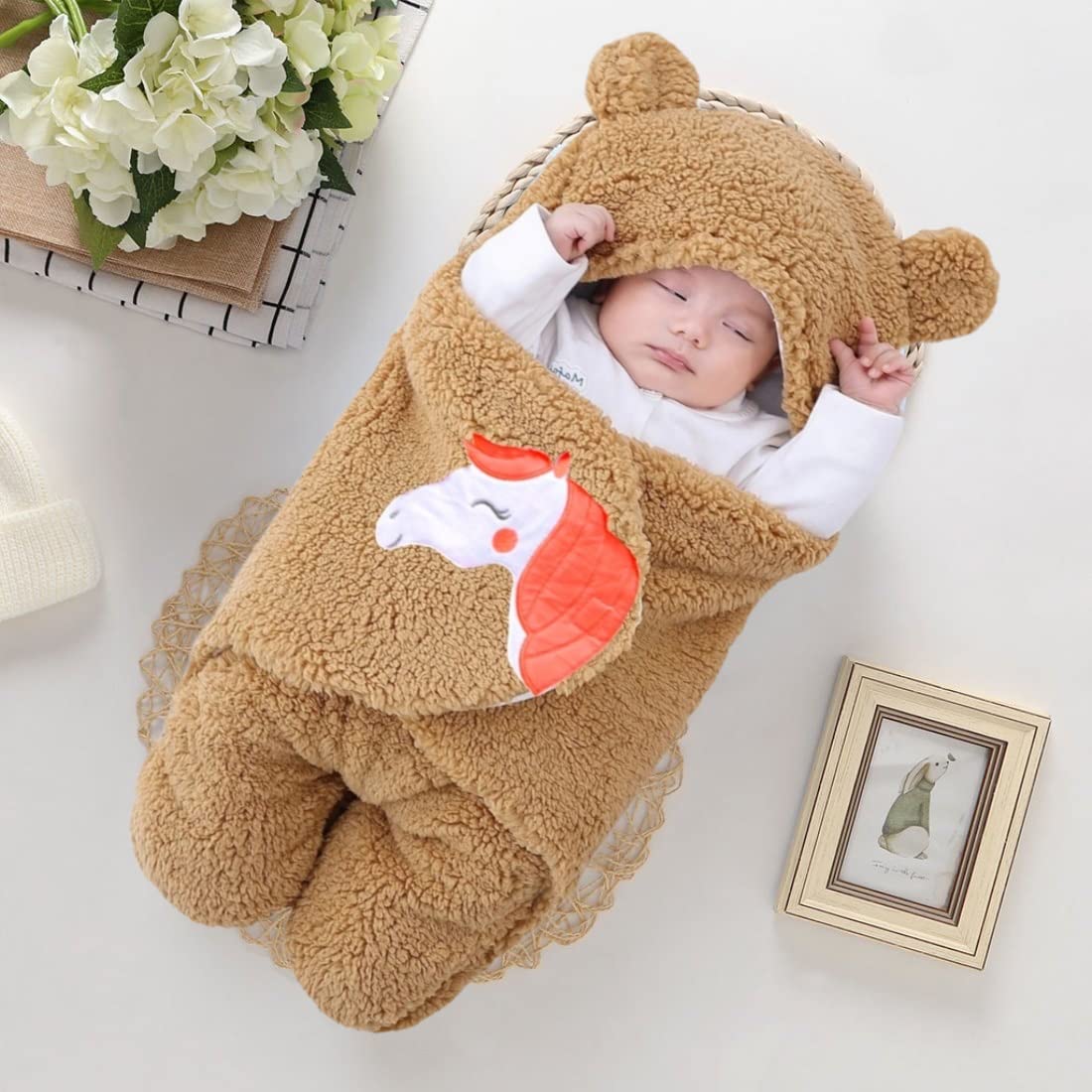 Wearable Hooded Swaddle Sleeping Bag for Baby